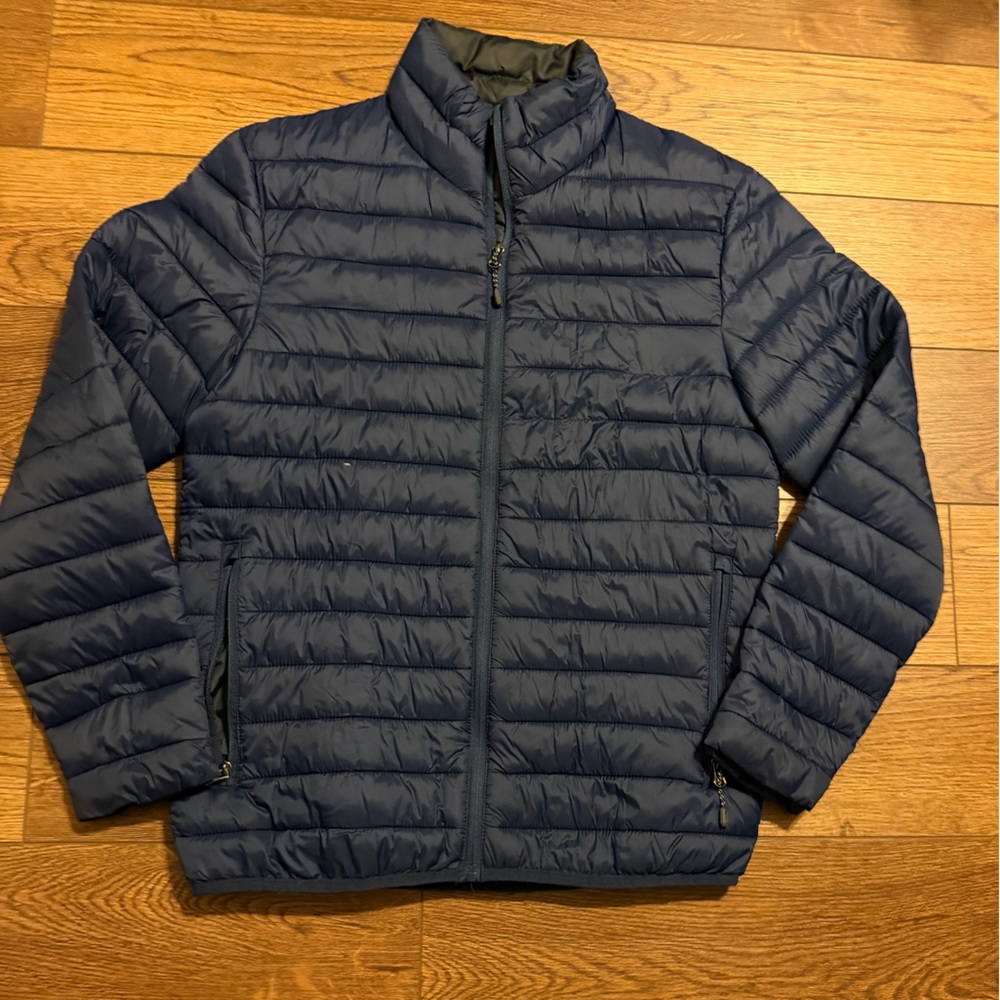 Swiss Tech Navy Blue Logo‎ Quilted puffer Jacket